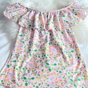 Lilly Pulitzer off shoulder top mixed fruit print